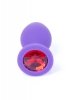 Silikonowy korek analny diament Jewellery Purple Medium- Red Diamond
